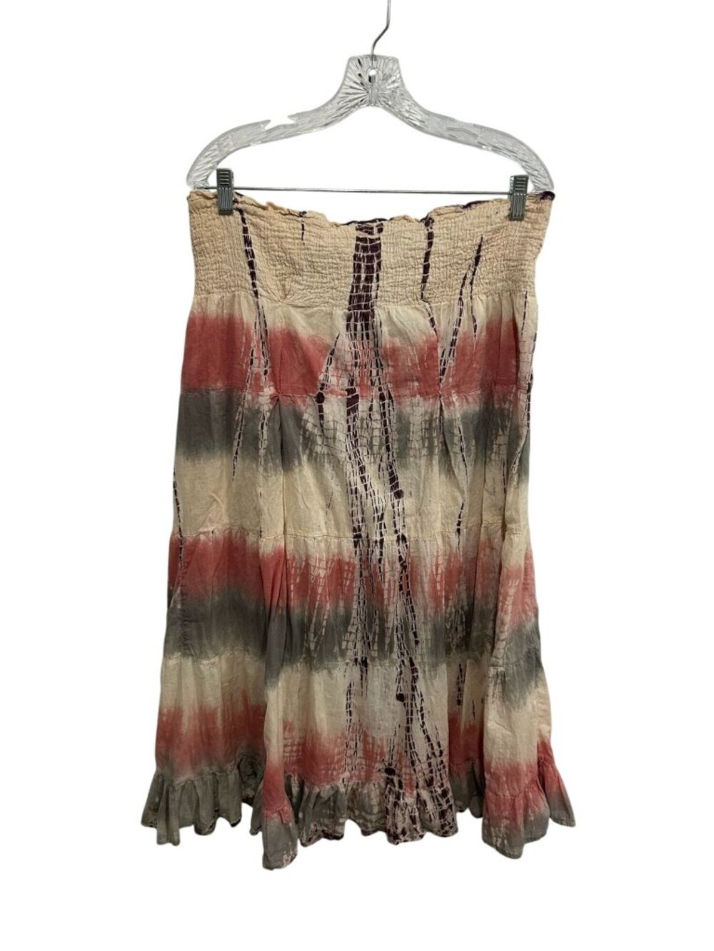 IDI By Mathew Medium Tie-Dye Elastic Waist Ruffle Skirt Boho Chic Creativecore